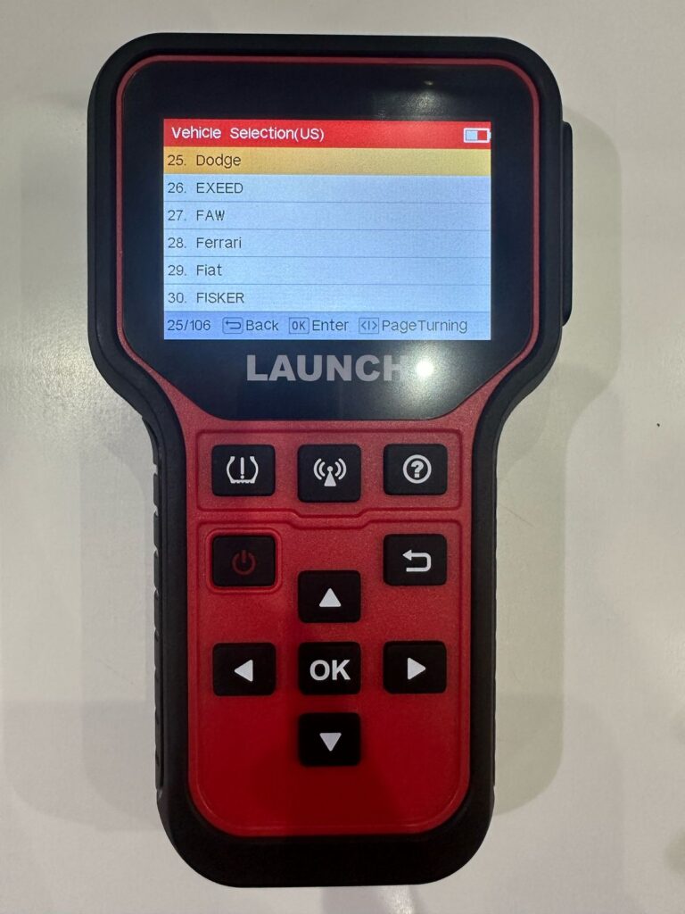 جهاز فحص حساس إطارات السيارات خطوة 2-1